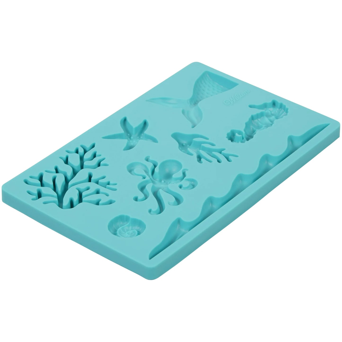 Wilton Sea Life Silicone Fondant and Gum Paste Mold, 5 x 8 inch, 8-Cavity