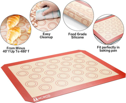 Stainless Steel Baking Sheet Tray Cooling Rack with Silicone Baking Mat Set, Cookie Pan with Cooling Rack, Set of 9 (3 Sheets + 3 Racks + 3 Mats), Easy Clean