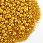 Kasvan Gold Pearl Sugar sprinkles - Edible Candy Pearls 130g/4.58 Oz, Mix Size Cake Candy, Decorate Cakes, Cookies, Ice Cream (Bright Gold)