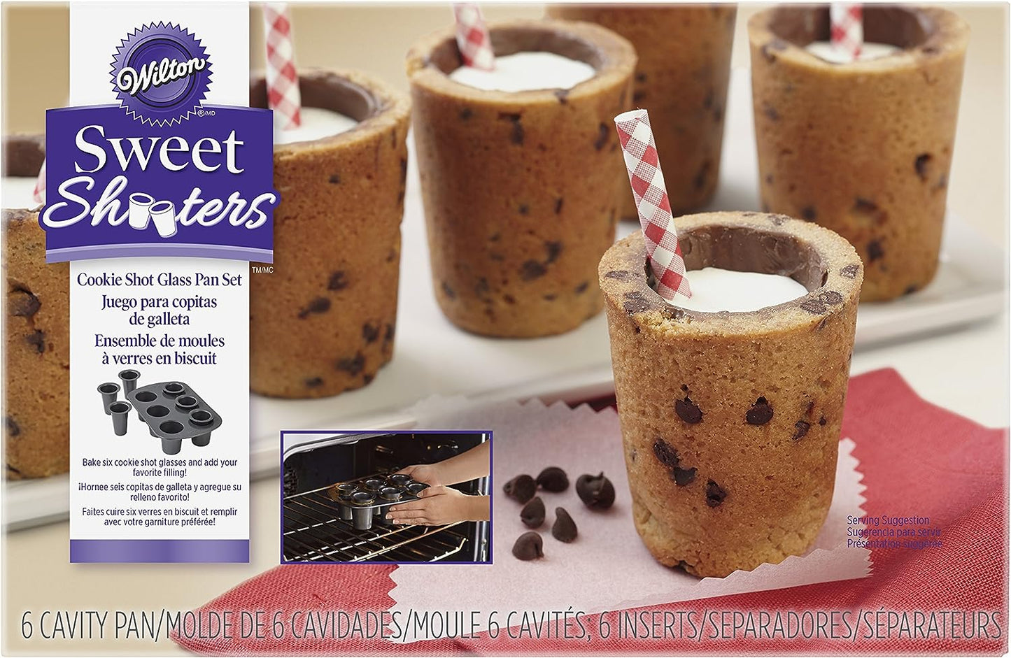 Cookie Shot Glass, 6-Cavity - Bake Perfect Sweet Shooters with This 6-Cup Cookie Shot Glass Pan, Non-Stick round Pan Made of Steel