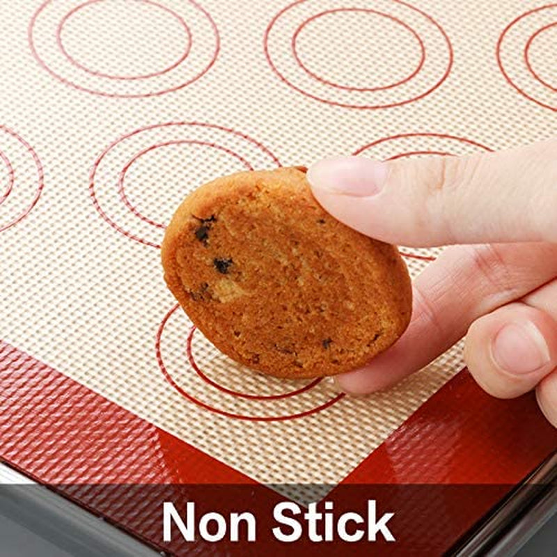 Stainless Steel Baking Sheet Tray Cooling Rack with Silicone Baking Mat Set, Cookie Pan with Cooling Rack, Set of 9 (3 Sheets + 3 Racks + 3 Mats), Easy Clean