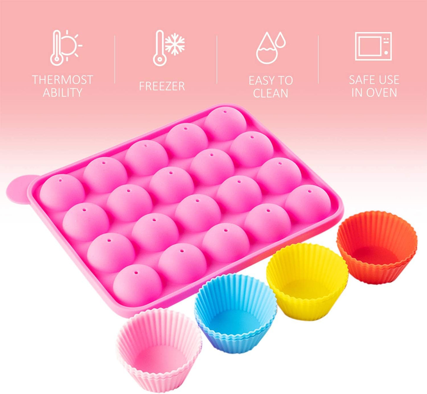 Cake Pop Maker Kit with 2 Silicone Mold Sets with 3 Tier Cake Stand, Chocolate Candy Melts Pot, Silicone Cupcake Molds, Paper Lollipop Sticks, Decorating Pen with 4 Piping Tips, Bag and Twist Ties