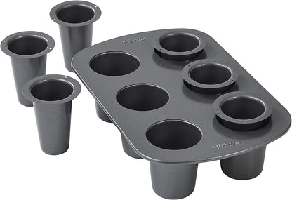 Cookie Shot Glass, 6-Cavity - Bake Perfect Sweet Shooters with This 6-Cup Cookie Shot Glass Pan, Non-Stick round Pan Made of Steel