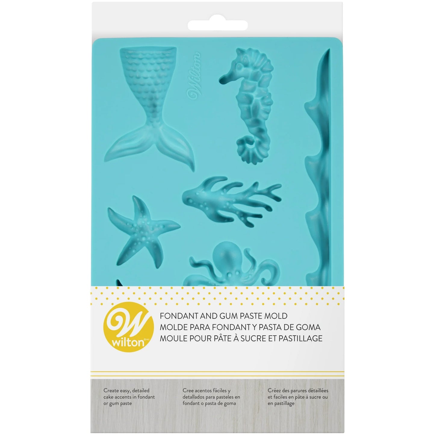 Wilton Sea Life Silicone Fondant and Gum Paste Mold, 5 x 8 inch, 8-Cavity