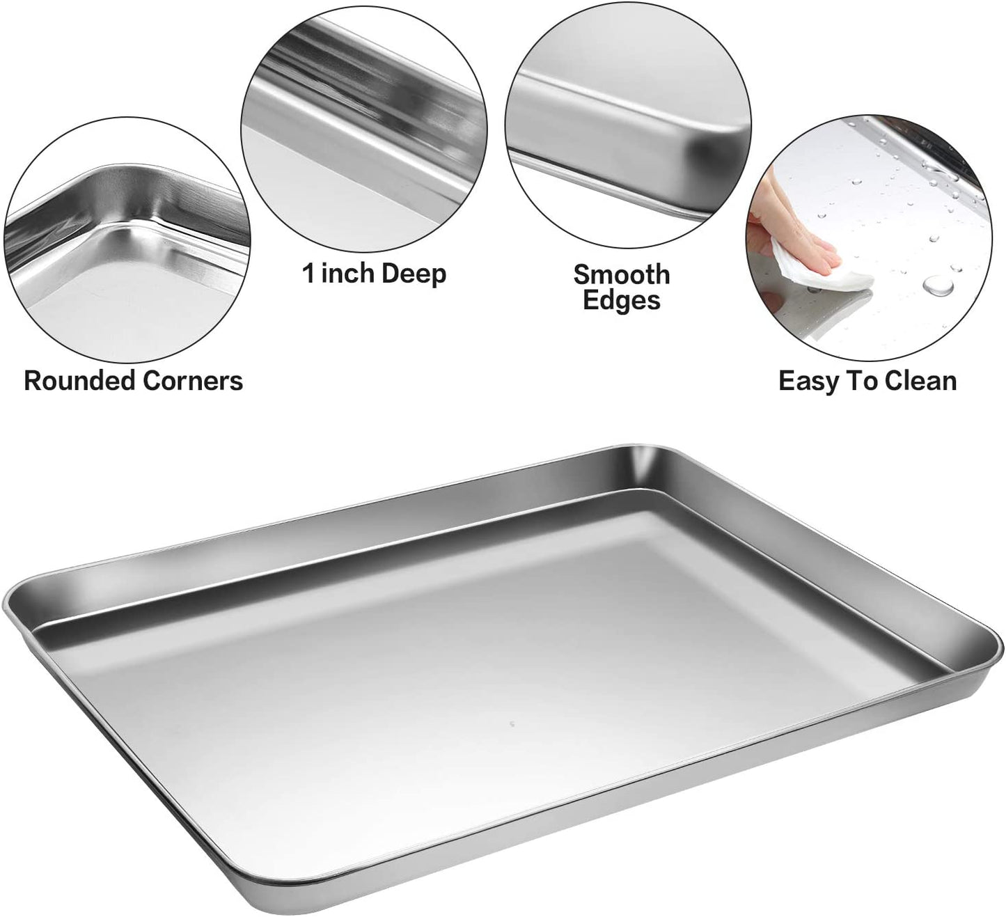 Stainless Steel Baking Sheet Tray Cooling Rack with Silicone Baking Mat Set, Cookie Pan with Cooling Rack, Set of 9 (3 Sheets + 3 Racks + 3 Mats), Easy Clean