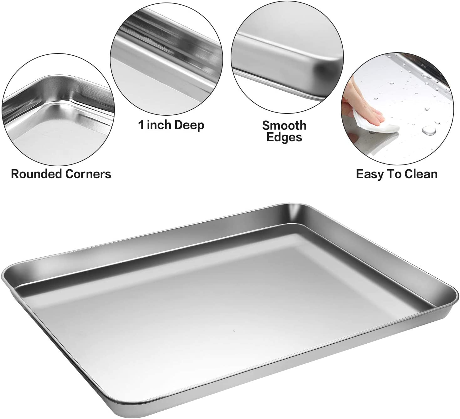 Stainless Steel Baking Sheet Tray Cooling Rack with Silicone Baking Mat Set, Cookie Pan with Cooling Rack, Set of 9 (3 Sheets + 3 Racks + 3 Mats), Easy Clean