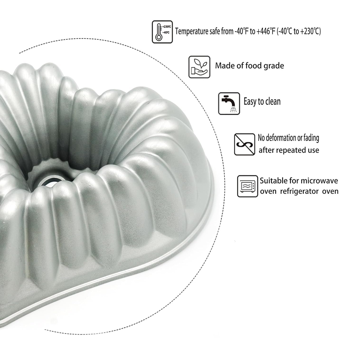 Heart Cake Pan Silver 10In Non-Stick Heavy Duty Cake Pan for Christmas Wedding Valentine’S Day Party