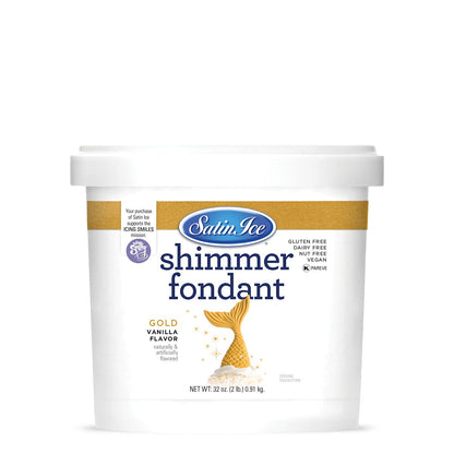 Gold Shimmer Fondant, Vanilla, 2 Pounds