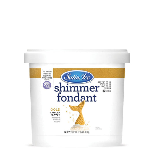 Gold Shimmer Fondant, Vanilla, 2 Pounds