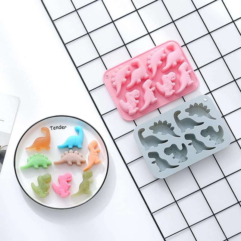 Silicone Cake Pop Mold Non Stick Fancy Mold Cake Pan 8 Cavity Dinosaur Shape Candy Cupcake Cornbread Chocolate Brownie Gummy Resin Crafts Cake