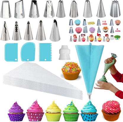 Piping Bags and Tips Set for Beginners, Cake Decorating Supplies Kit for Baking with Pastry Bags and Tips, Icing Tips, Couplers,Silicone Ties