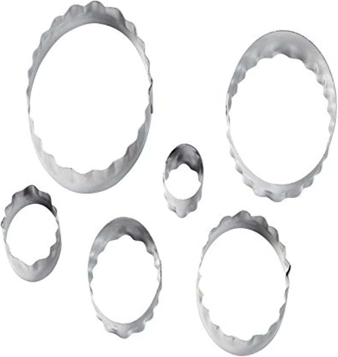 6-Piece Nesting Fondant Double Sided Cut Out Cutters, Oval