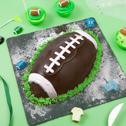 Football Cake Pan 11 Inch Nonstick Football Shaped Silicone Mold for Baking, 3D Breakable Chocolate Mold, Sports-Themed Party