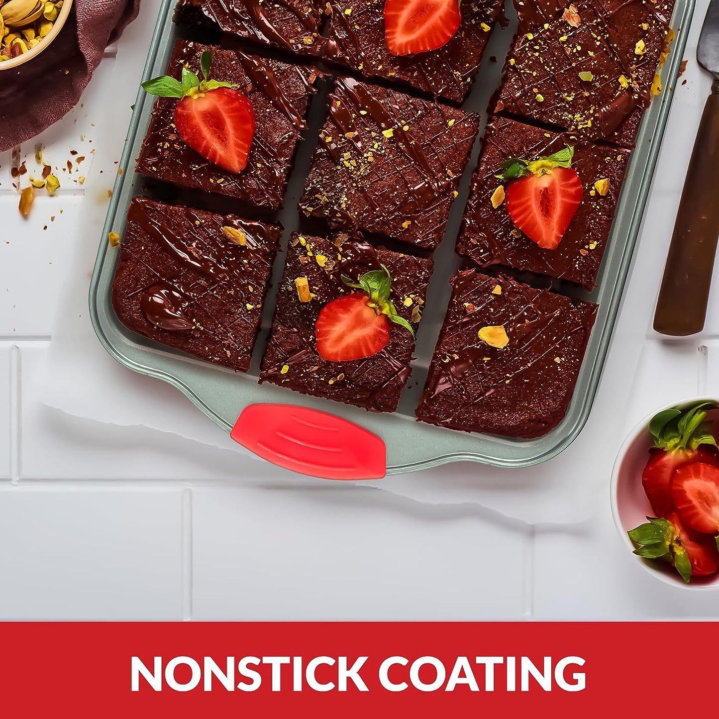 Non-Stick Steel 8X8 Square Baking Pan Durable, Convenient, and Premium Quality Non-Stick Baking Mold Bakeware.