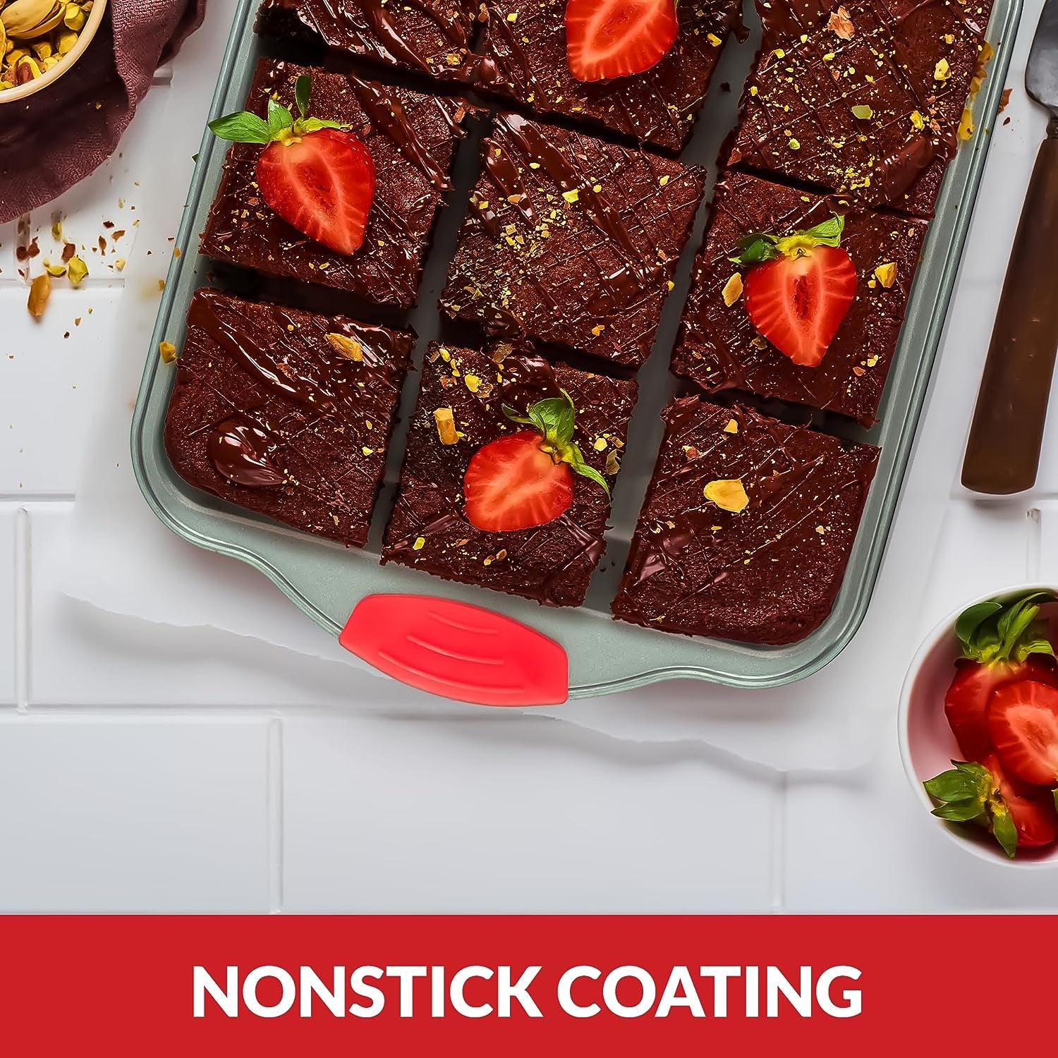 Non-Stick Steel 8X8 Square Baking Pan Durable, Convenient, and Premium Quality Non-Stick Baking Mold Bakeware.