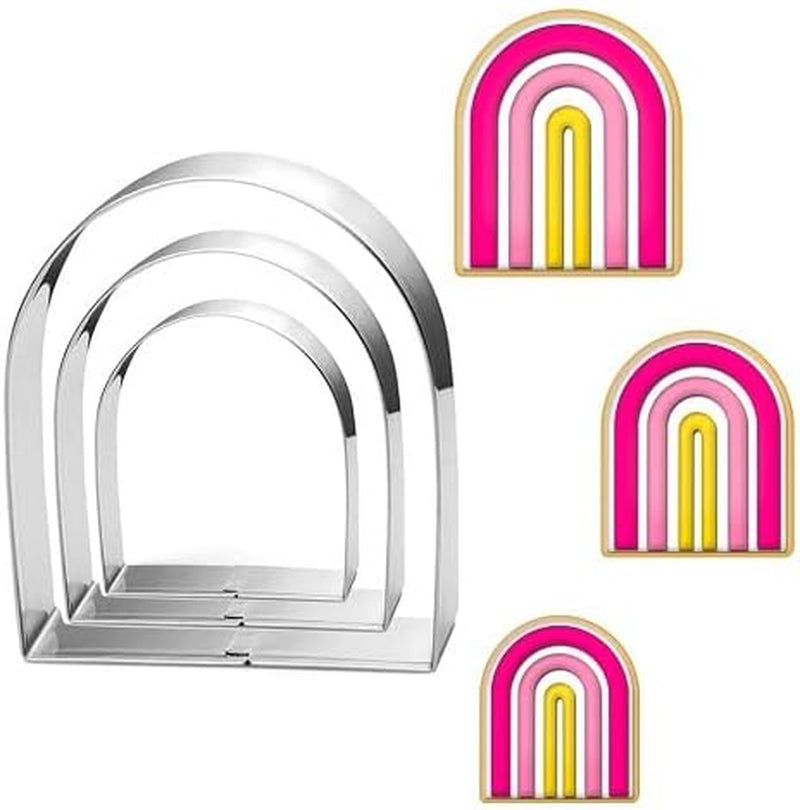 Arch Cookie Cutter Set-Size 3.5" 3.0" 2.5"-3 Piece-Diswasher Safe-Stainless Steel Biscui Cookie Cutters Fondant Molds