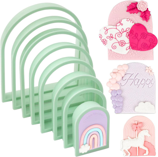 Arch Cookie Cutter, 8 Piece Cookie Cutter Set 3D Polymer Clay Cutter for Baby Shower/Birthday/Wedding/Rainbow/Easter Cookie Cutters