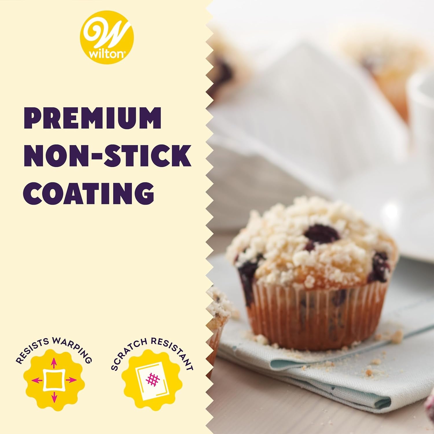 Perfect Results Premium Non-Stick Cupcake Pan, 12-Cup Muffin Tin, Steel Baking Supplies