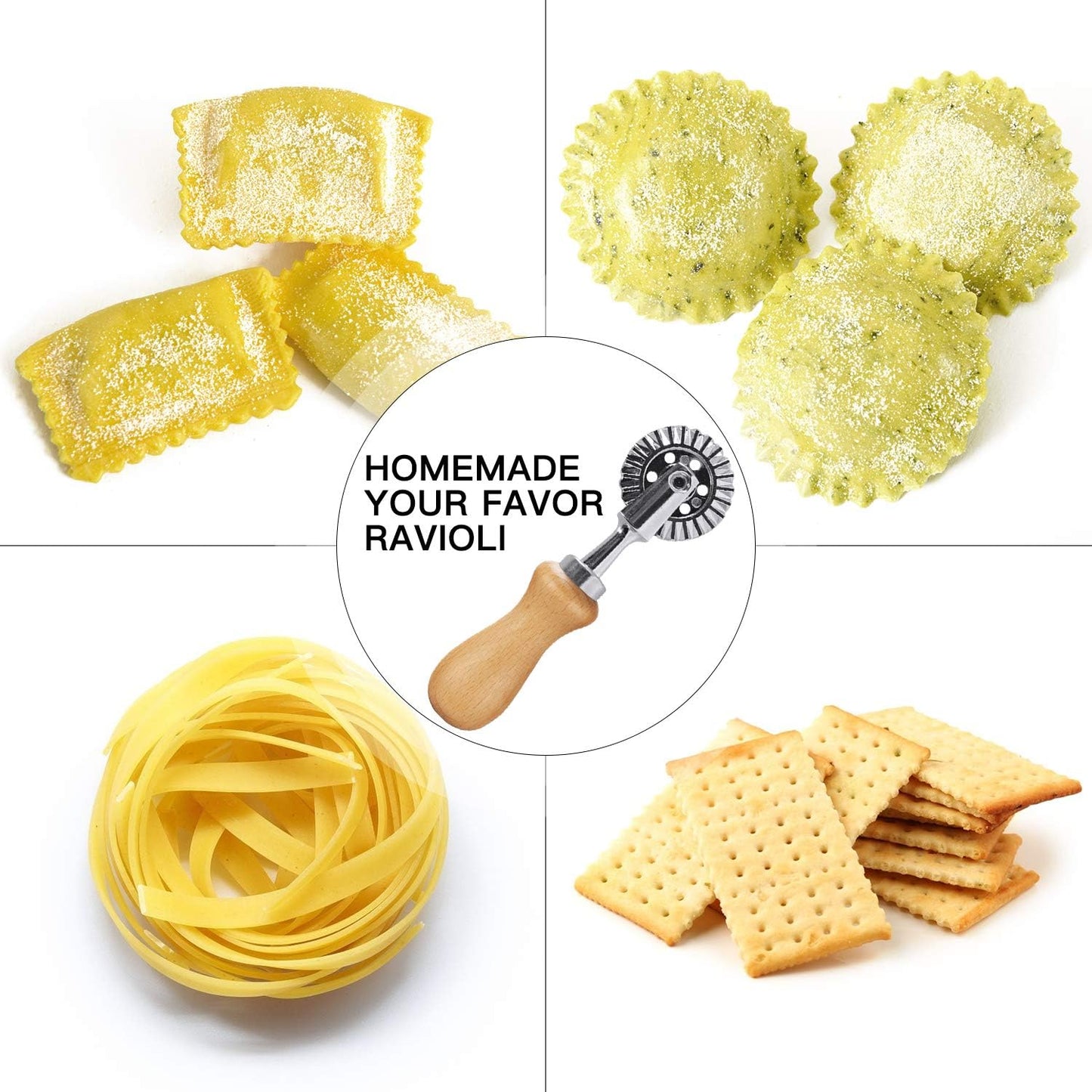 Pastry Wheel Cutter - Pasta Cutter Wheel - Dough Ravioli Pizza Cutter Wheel for Home and Kitchen Use, 1.3"