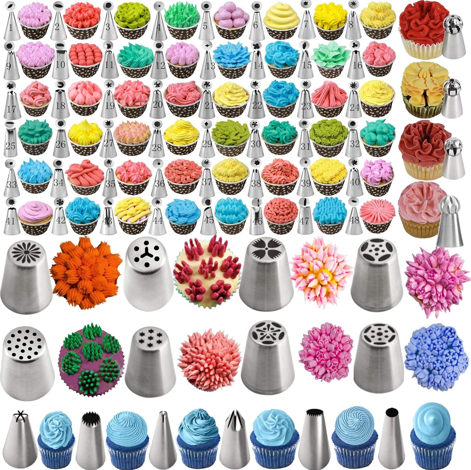 359Pcs Cake Decorating Baking Supplies Kit, Baking Set with 66 Piping Tips, Icing Bags and Tips Set for Beginners,Baking Tools,Cupcake Decorating Kit