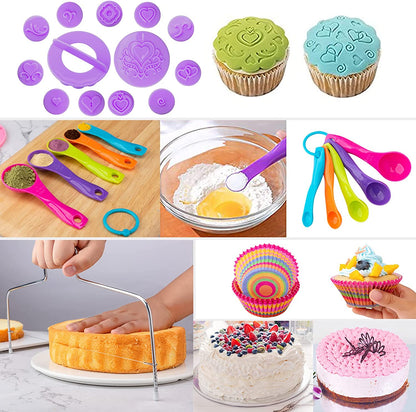 Cake Decorating Supplies Kit Tools 356Pcs,  Baking Accessories with Cake Turntable, Pastry Piping Bag, Piping Icing Tips for Beginners