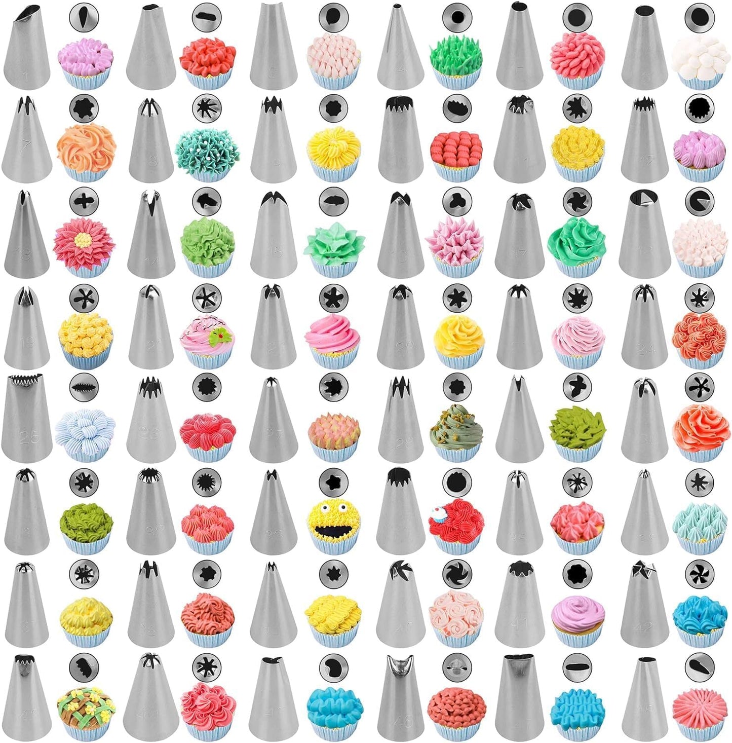 207 Pcs Cake Decorating Supplies Kit for Beginners Cake Turntable-100+ Piping Bags-Russian Piping Tips-Icing Spatula Cake Decorating Tools