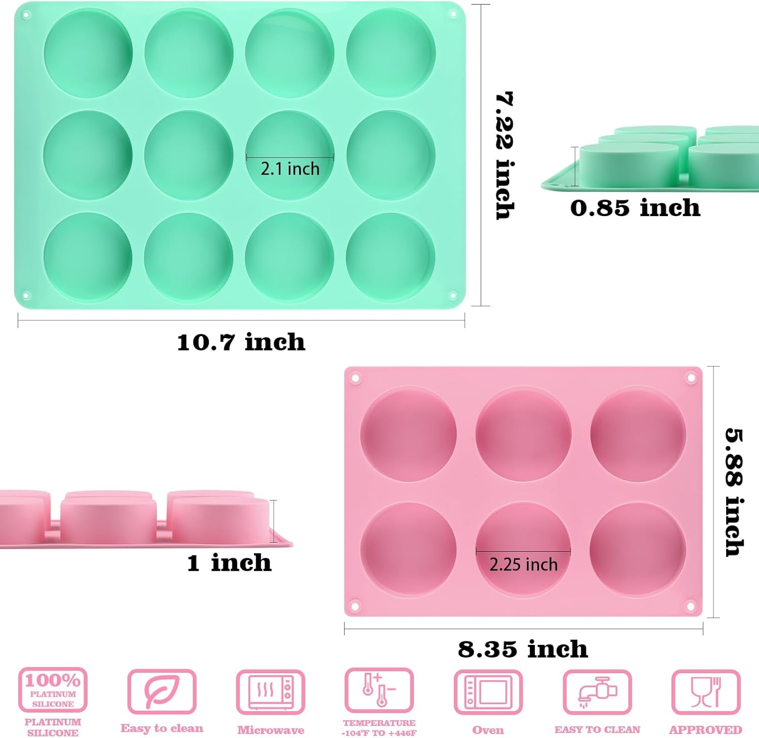 Cake Puck Mold Set 2 Different Sizes, 3 Pack Cake Puck Mold with 2 Scraper, Oreo Molds for Chocolate Covered Oreos, DIY Cake Cores