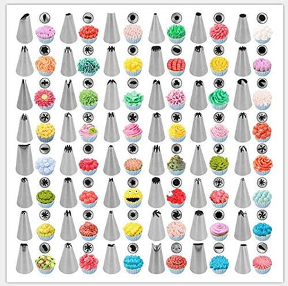 48-Piece Numbered Piping Tips, Cookie Icing Tips, Cookie Decorating Kit, Cake Decorating Tips for Cupcakes Cookies, Cake Supply Master Decorating Tip Set