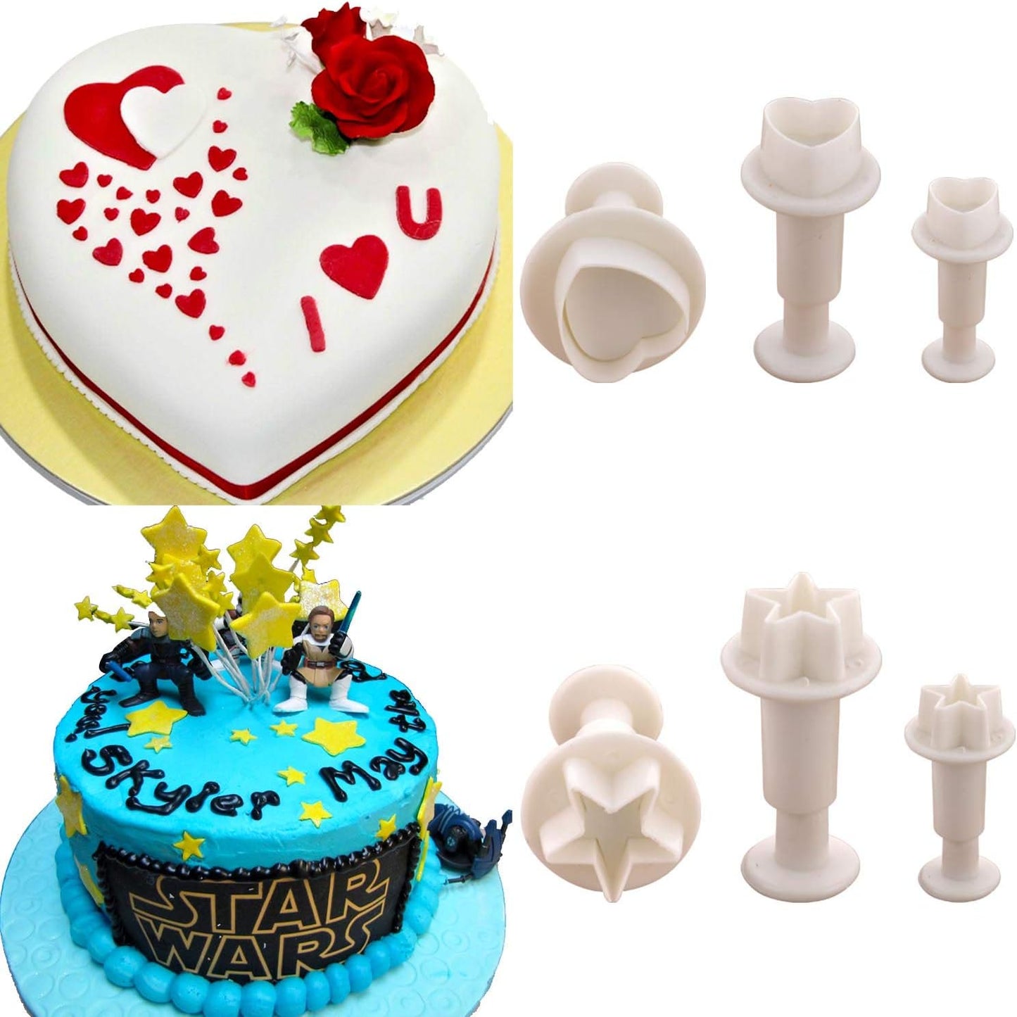 Cake Tools 36 Piece Fondant Cake Cookie Plunger Sugarcraft Flower Leaf Butterfly Heart Shape Decorating Mold DIY Icing Plunger Tools